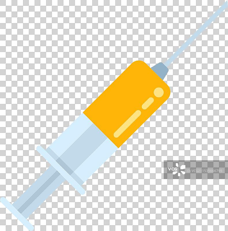 医用注射器，针头朝上指向右侧图片素材
