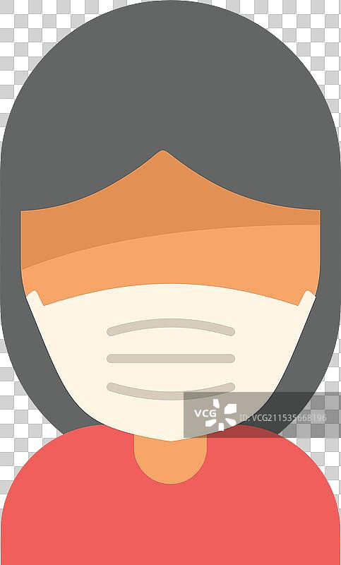 戴着防护口罩的年轻女性图片素材