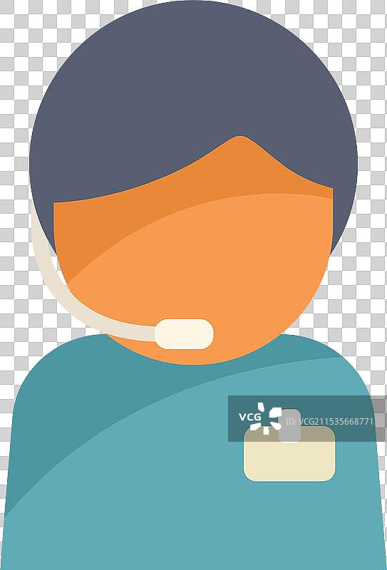 微笑着的男性呼叫中心客服代表佩戴着耳机图片素材