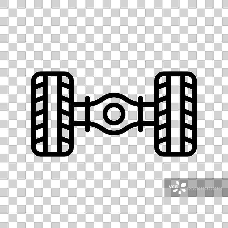 底盘图标轮廓风格设计，独立于背景图片素材