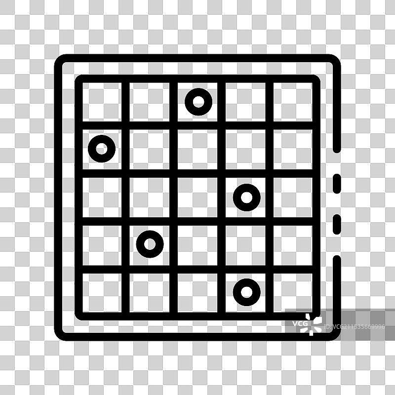 棋盘图标轮廓风格设计，独立展示图片素材