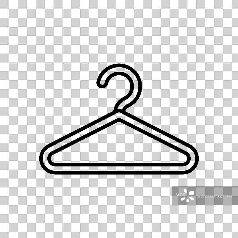 衣架图标轮廓风格设计，孤立展示图片素材
