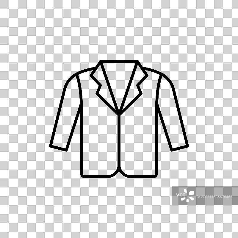 外套图标轮廓风格设计，孤立在白色背景上图片素材
