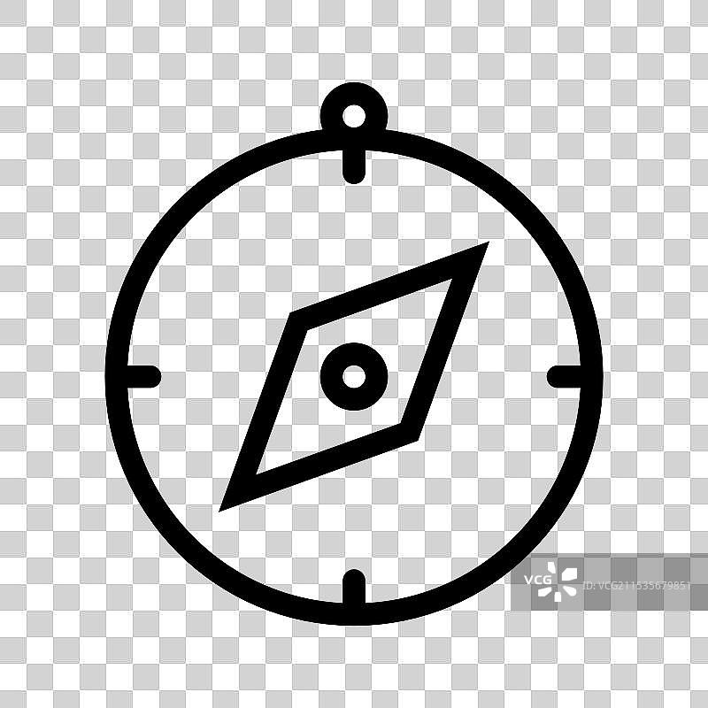 孤立的罗盘图标轮廓风格设计图片素材