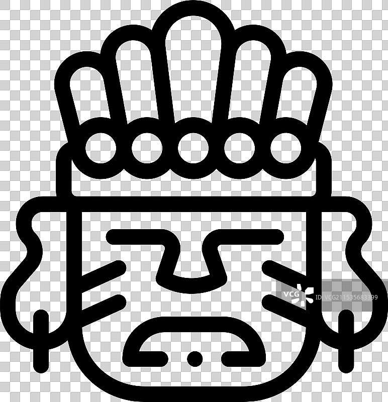 面部图标，细线风格设计，独立于背景图片素材