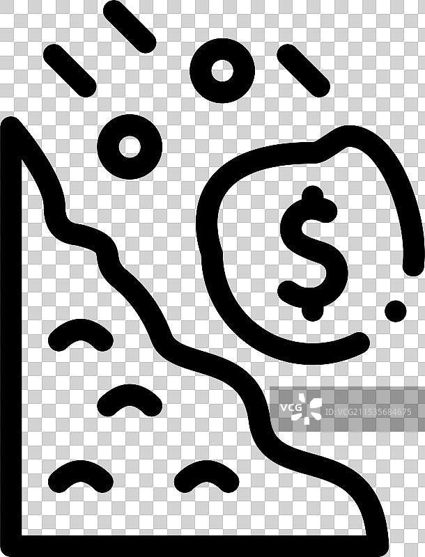 假山竹图标，细线条风格设计图片素材