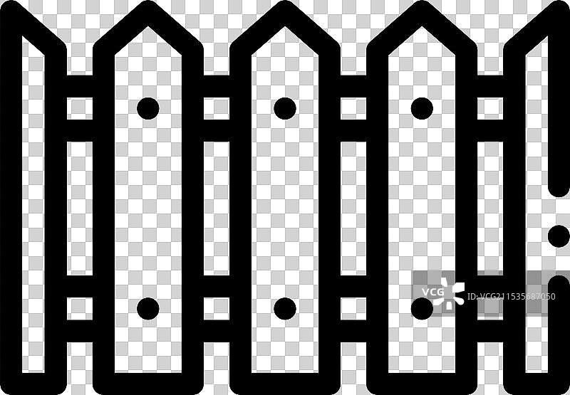 细线风格设计的栅栏图标，独立于背景图片素材