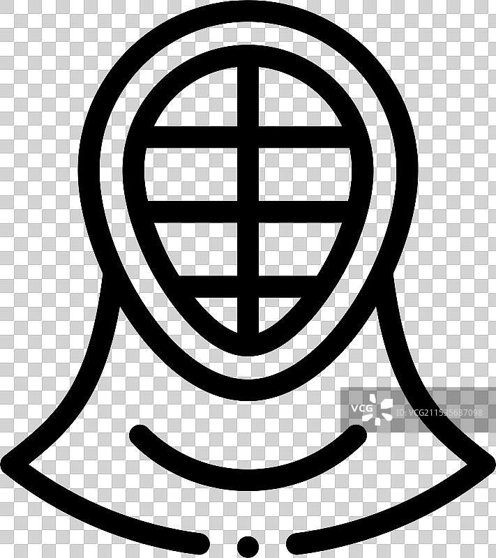 击剑图标，细线条风格设计，独立于背景图片素材