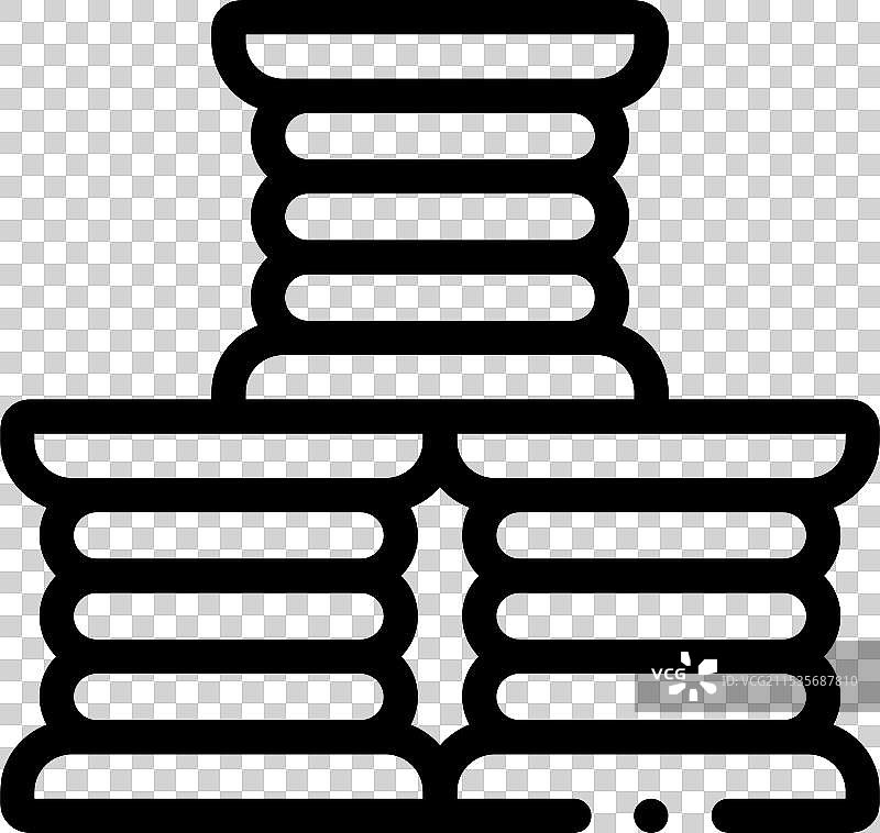 细线风格设计的灯丝图标，独立展示图片素材