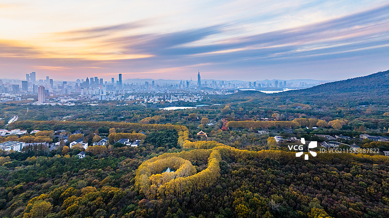 南京美玲宫晚霞图片素材