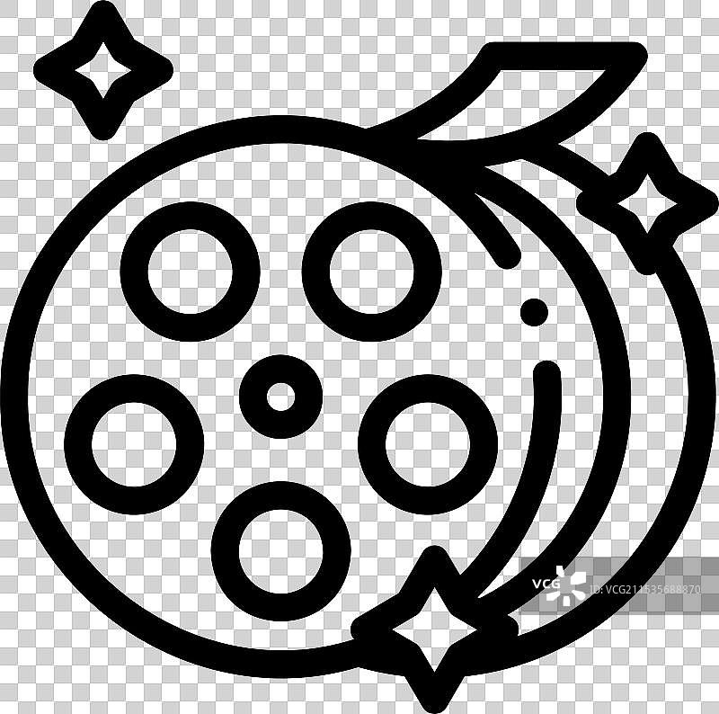 薄线条风格设计的胶卷图标，独立展示图片素材