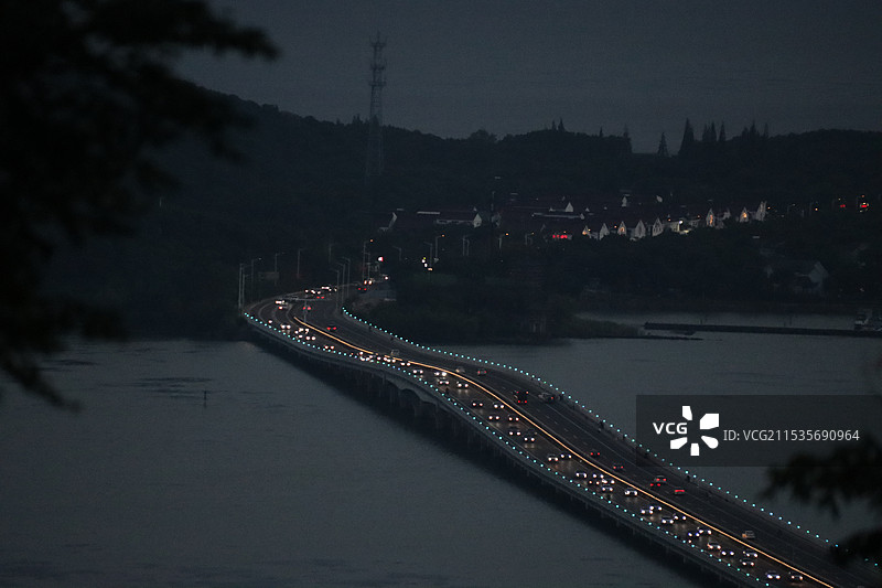 江苏苏州 太湖大桥 夜景图片素材