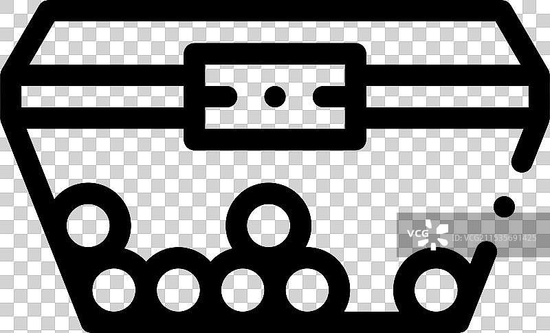 钓鱼图标，细线风格设计，独立于背景图片素材