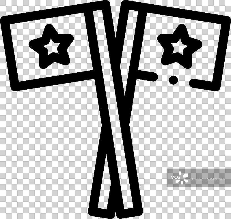 细线风格设计的鞭子图标，孤立在背景上图片素材