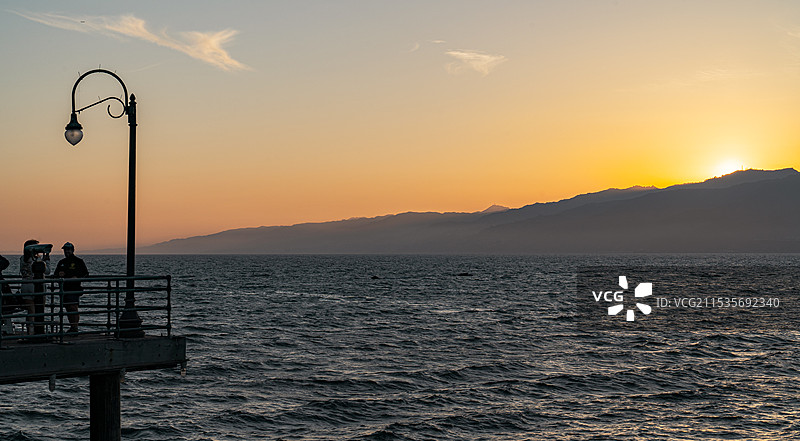 美国洛杉矶圣莫妮卡海滩图片素材