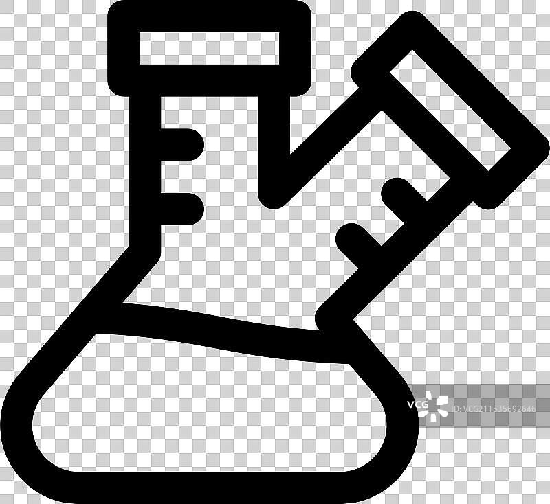 细线风格设计的烧瓶图标，孤立在白色背景上图片素材