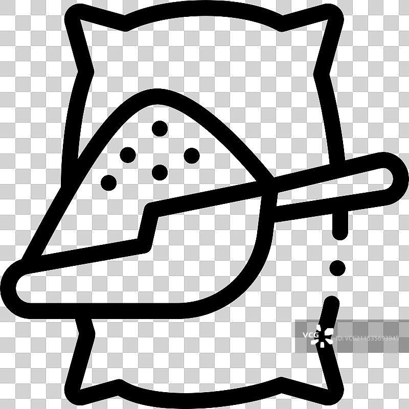 面粉图标，细线条风格设计，独立于背景图片素材