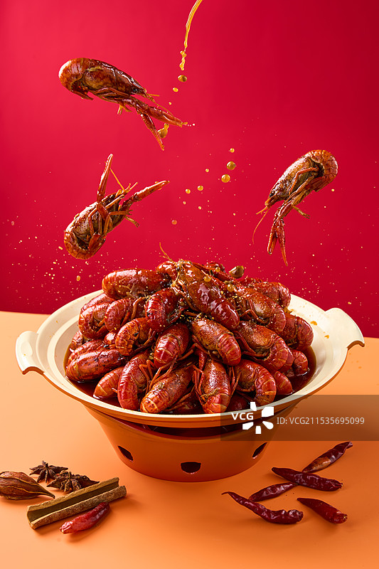 长沙 小龙虾 龙虾 大龙虾 掉落 飞舞图片素材