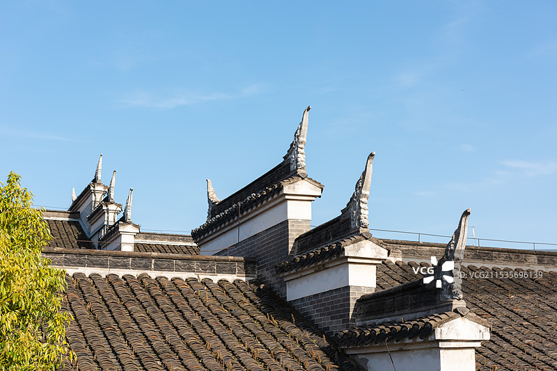 襄阳古城建筑屋顶屋脊图片素材