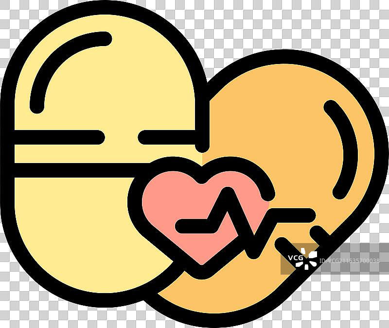 心跳在黄色药丸治疗下改善图片素材