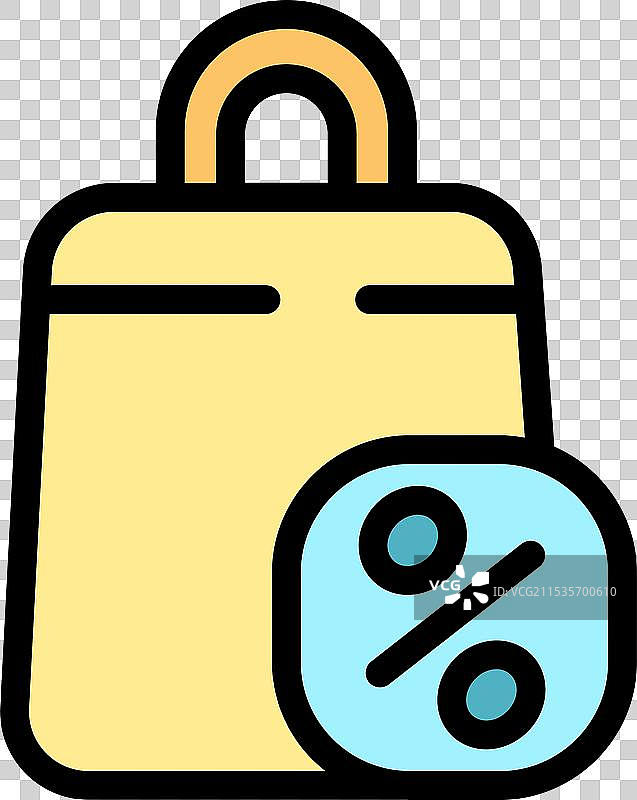 购物袋图标显示折扣百分比图片素材