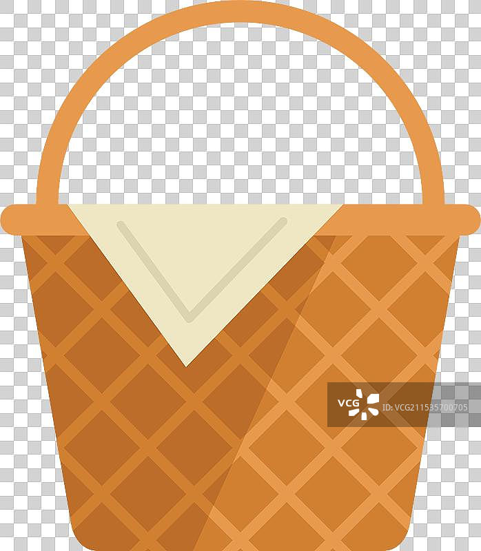 编织野餐篮内含白色布餐巾图片素材