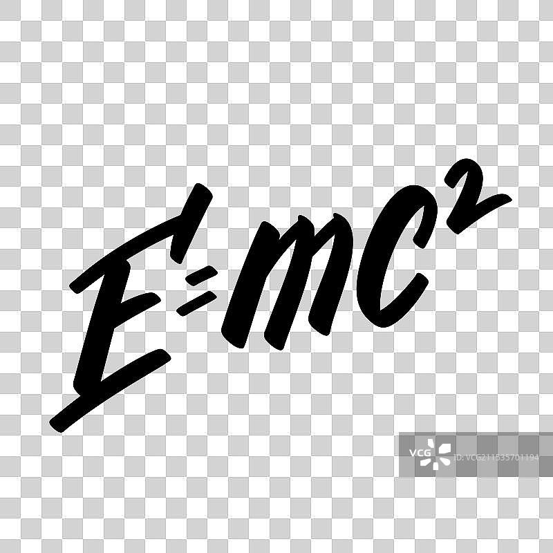 手写的E=mc²物理公式图片素材
