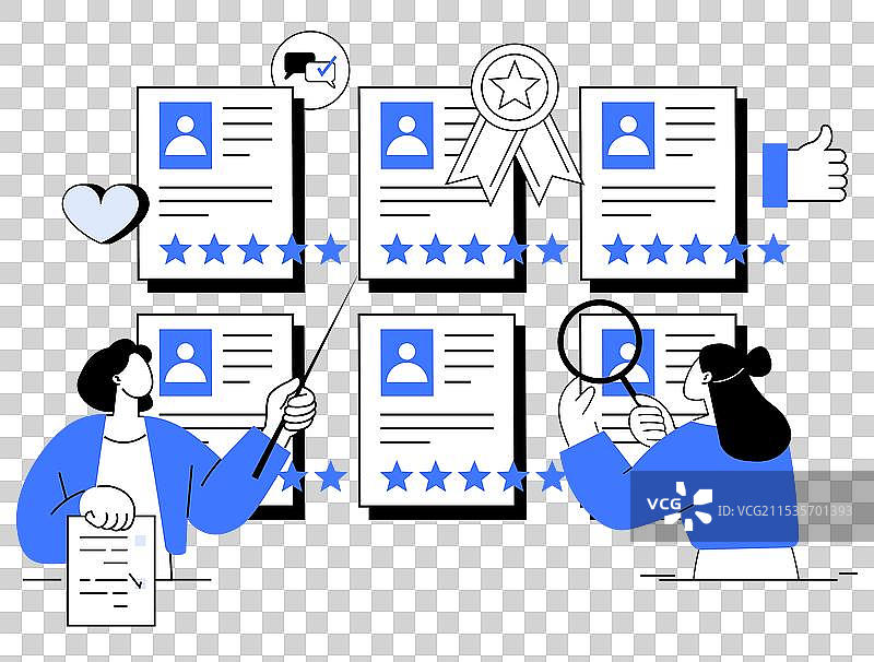 工作申请审核的简化视觉图图片素材