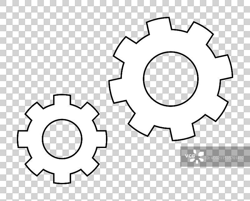 两个相连的机械齿轮代表着图片素材