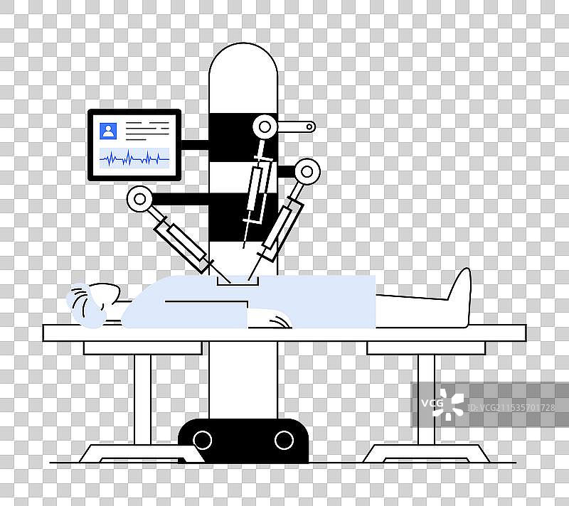 手术室中的机器人手术 - 患者护理图片素材