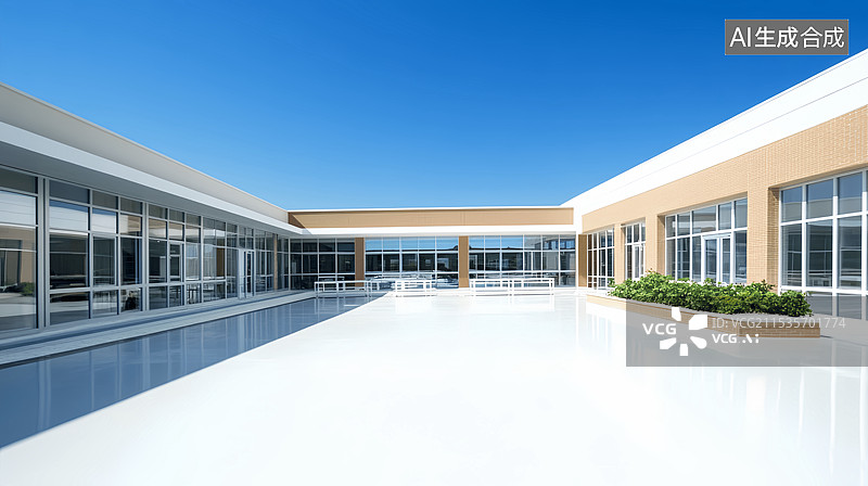 【AI数字艺术】现代教育建筑教室建筑空间图片素材