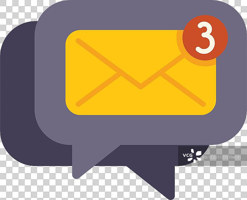 显示新邮件通知的对话框图片素材