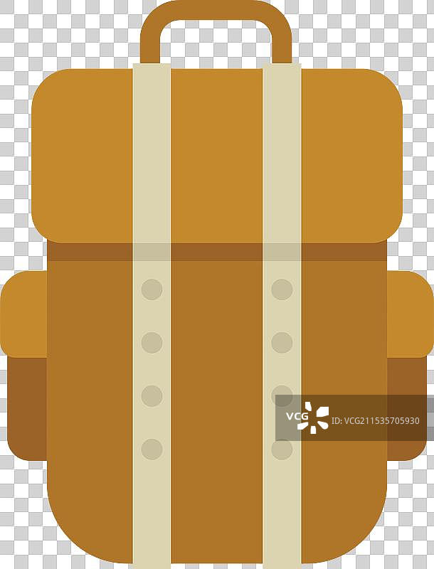 棕色背包直立，带有两个侧袋图片素材