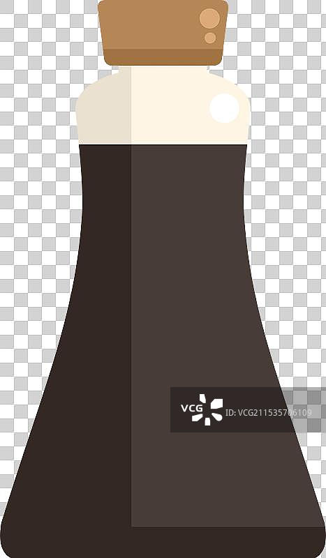 装有深色酱油的玻璃瓶图片素材