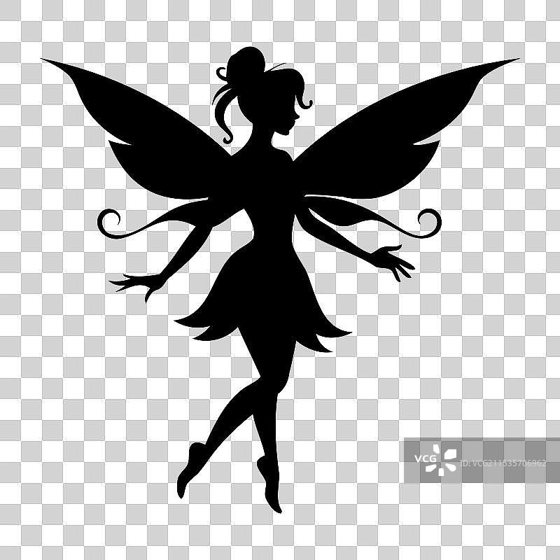 美丽的仙女剪影，美丽的女孩仙女图片素材