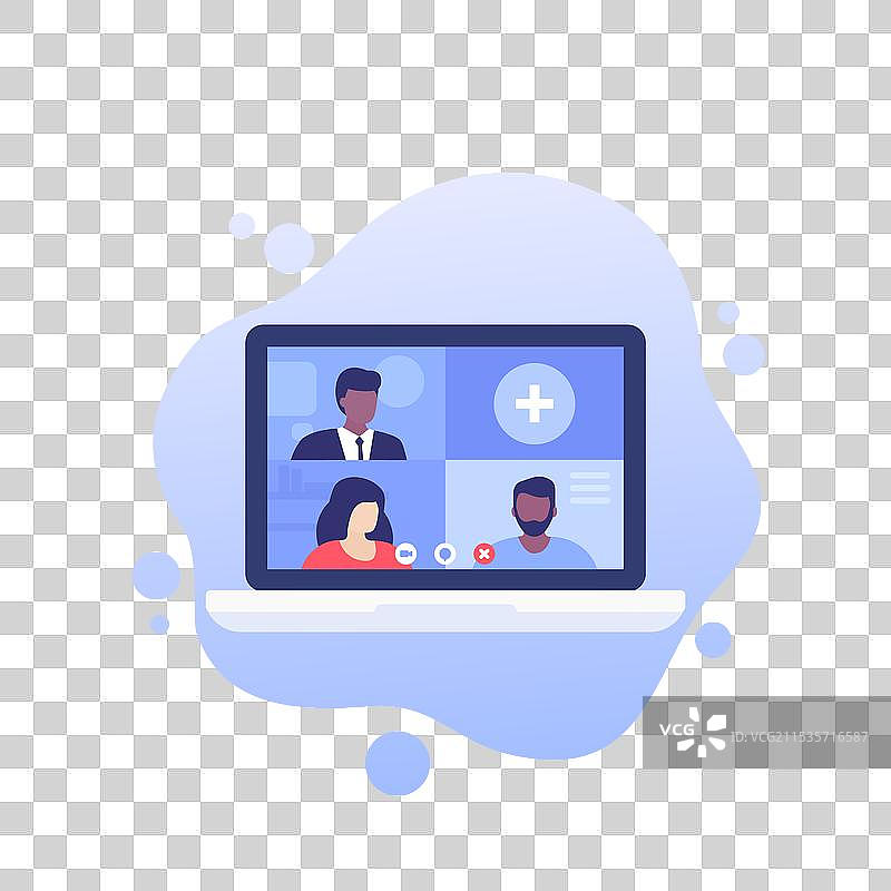 在线视频会议小组视频通话图片素材