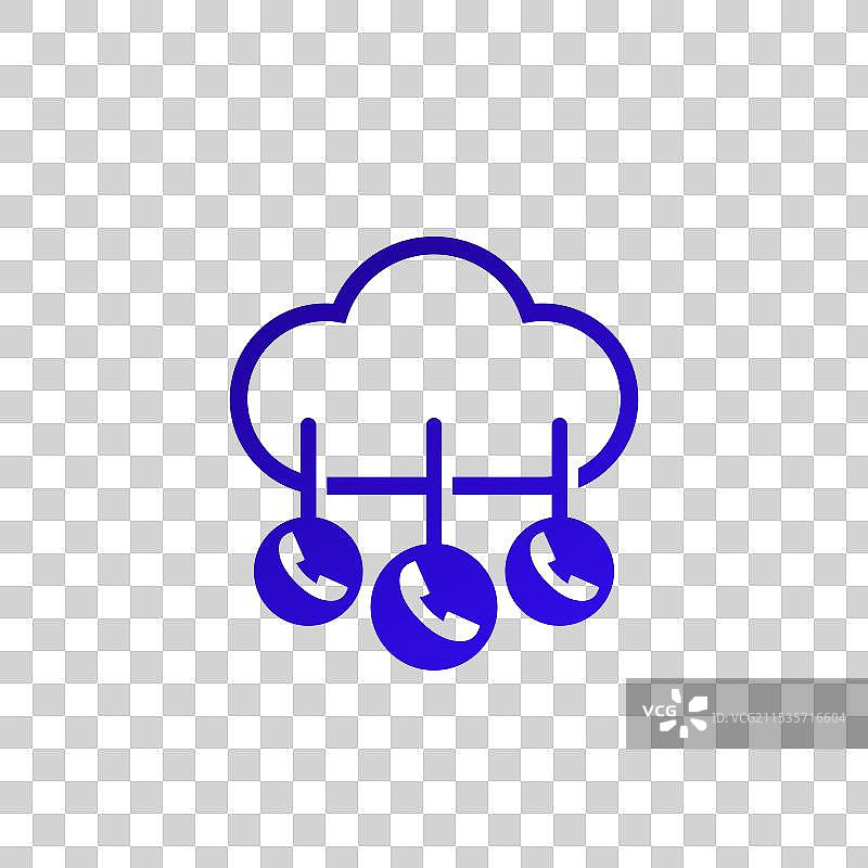 带云的VoIP电话图标图片素材