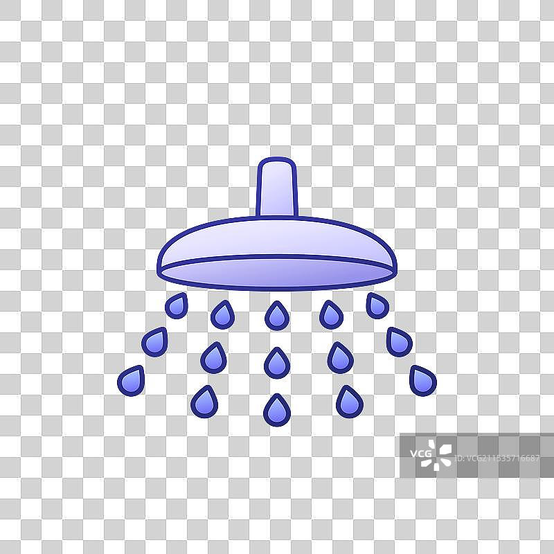 淋浴或淋浴头图标轮廓设计图片素材