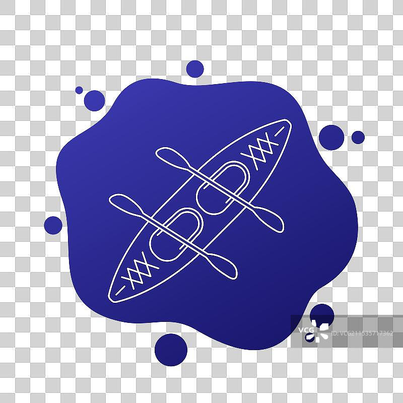 双人皮划艇线条图标图片素材