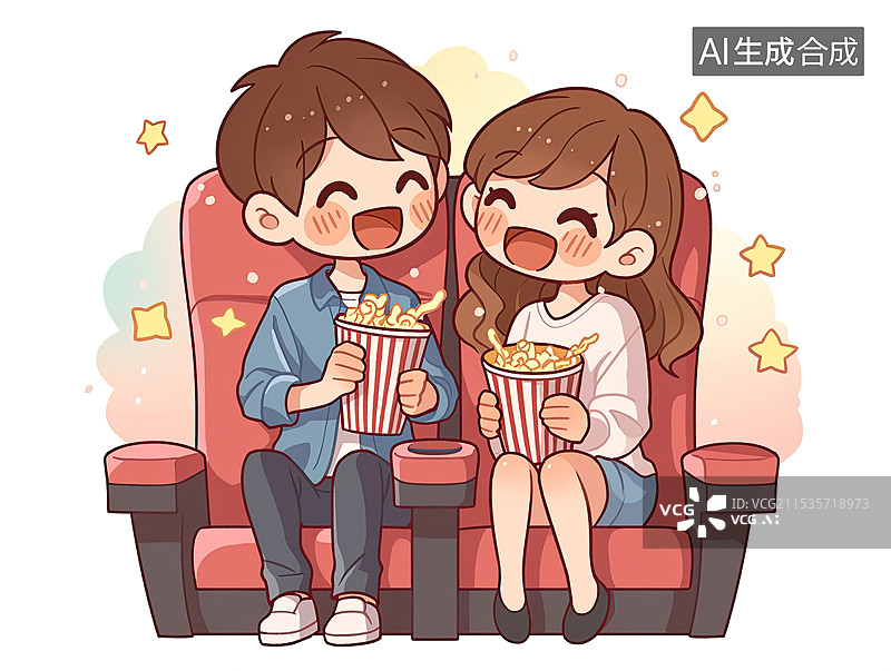 【AI数字艺术】在电影院在看电影图片素材