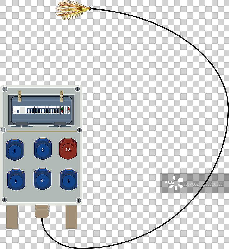 户外电源配电箱，带插座和图片素材