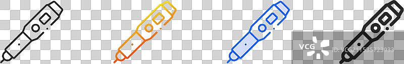 胰岛素图标，细线性渐变蓝色描边和图片素材