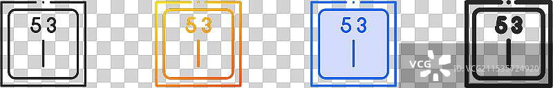 碘图标，细线性渐变蓝色描边图片素材