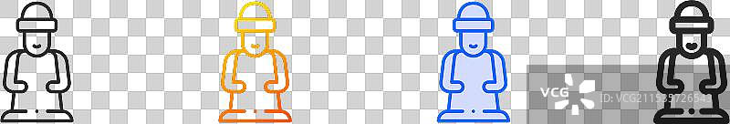 济州岛图标，细线性渐变蓝色描边和图片素材