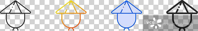 kasa图标，细线性渐变蓝色描边和图片素材