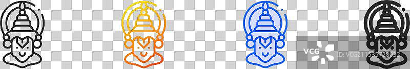 卡塔卡利图标，细线性渐变蓝色描边图片素材