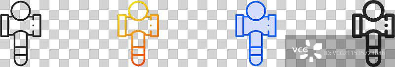 剑玉图标，细线性渐变蓝色描边图片素材