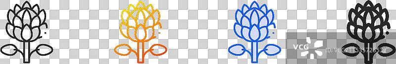 国王波特莉亚图标，细线性渐变蓝色描边图片素材