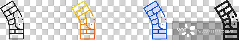 膝垫图标，细线性渐变蓝色描边图片素材