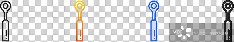 喉部图标，细线性渐变蓝色描边图片素材